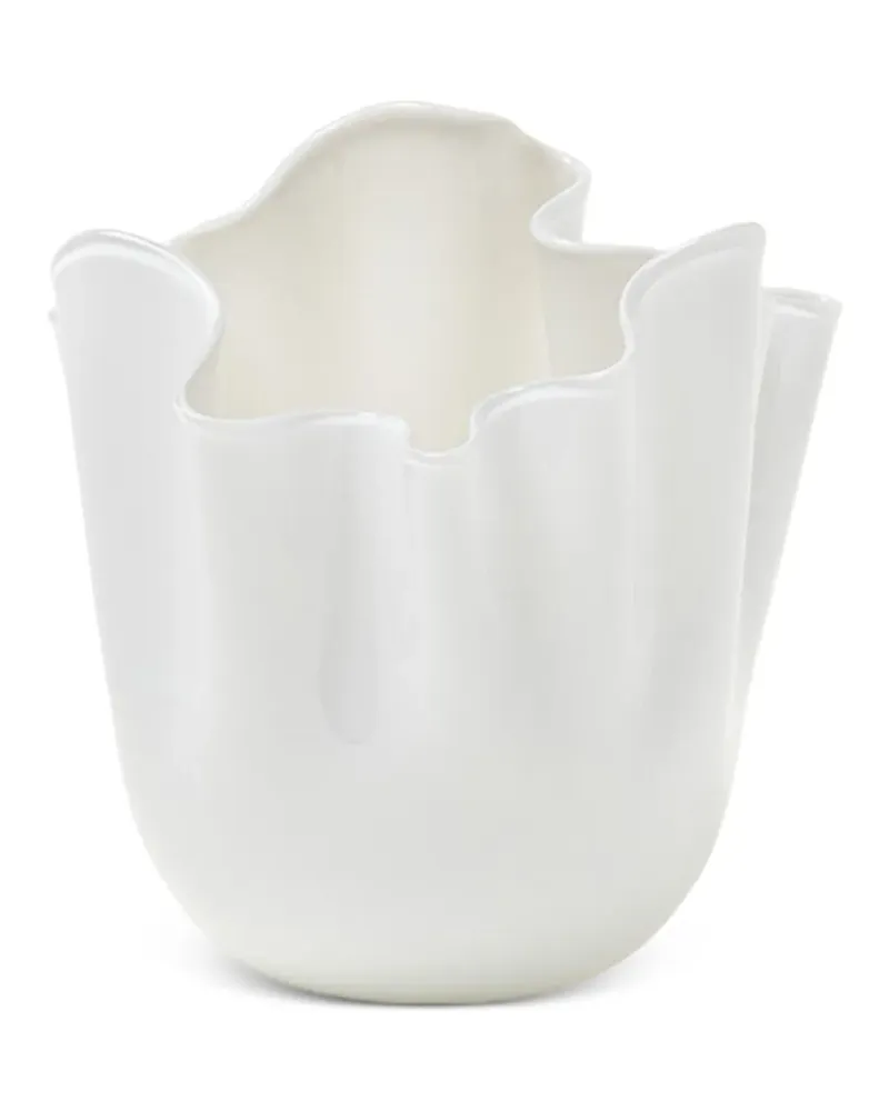 Venini Fazzoletto ruffled vase - Weiß Weiß
