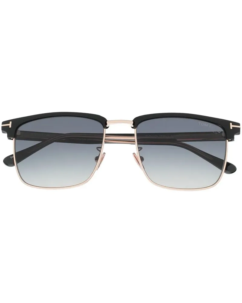 Tom Ford Sonnenbrille mit Logo-Schild - Schwarz Schwarz