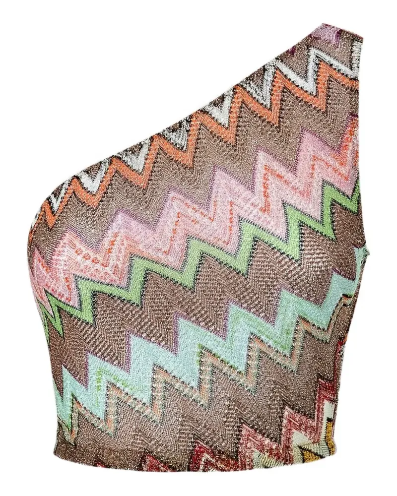 Missoni zigzag one-shoulder top - Nude Nude
