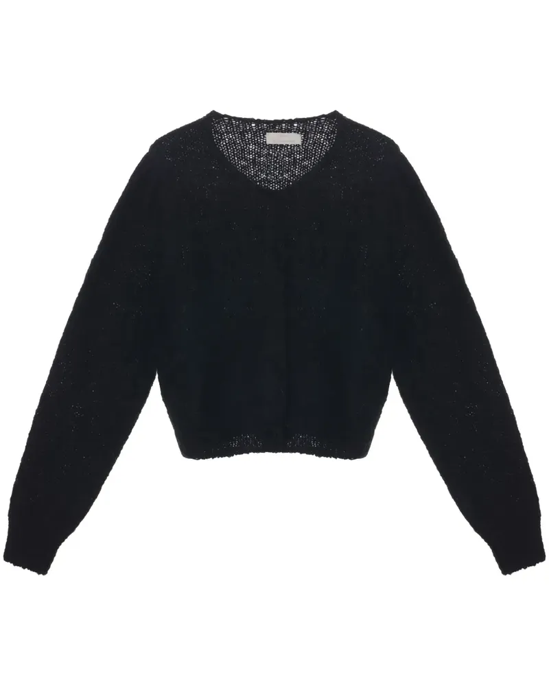 AMOMENTO Zotteliger Cardigan - Schwarz Schwarz