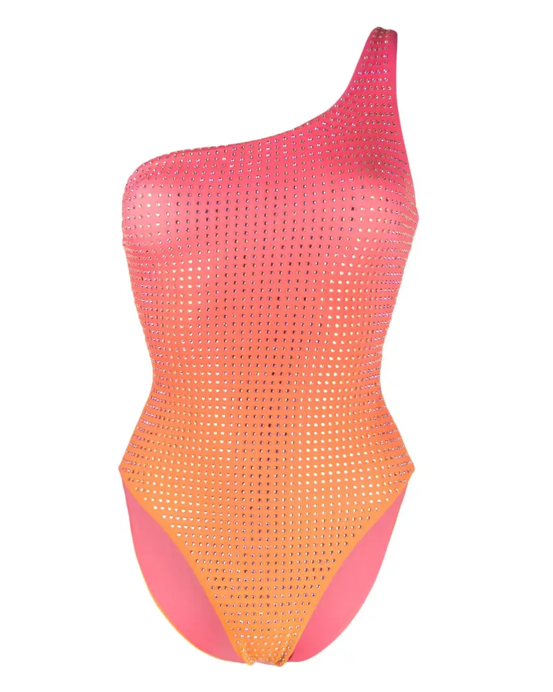 Self-Portrait Schulterfreier Badeanzug - Rosa Rosa