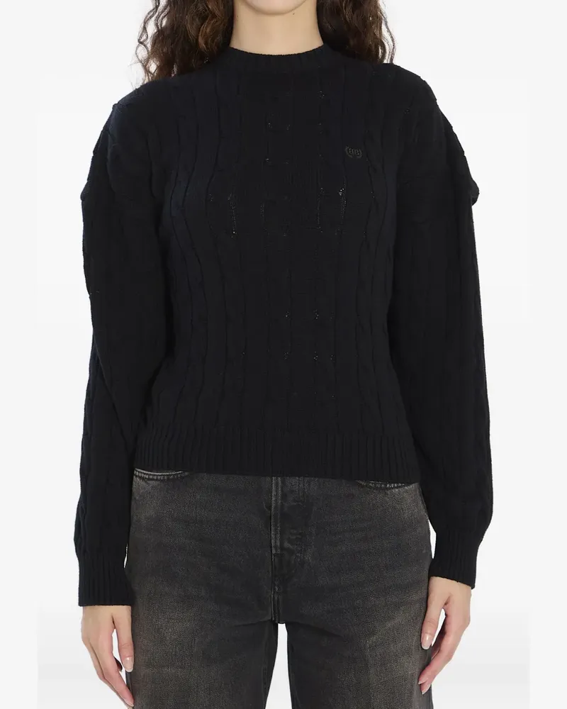 Balenciaga Pullover mit Zopfmuster - Schwarz Schwarz