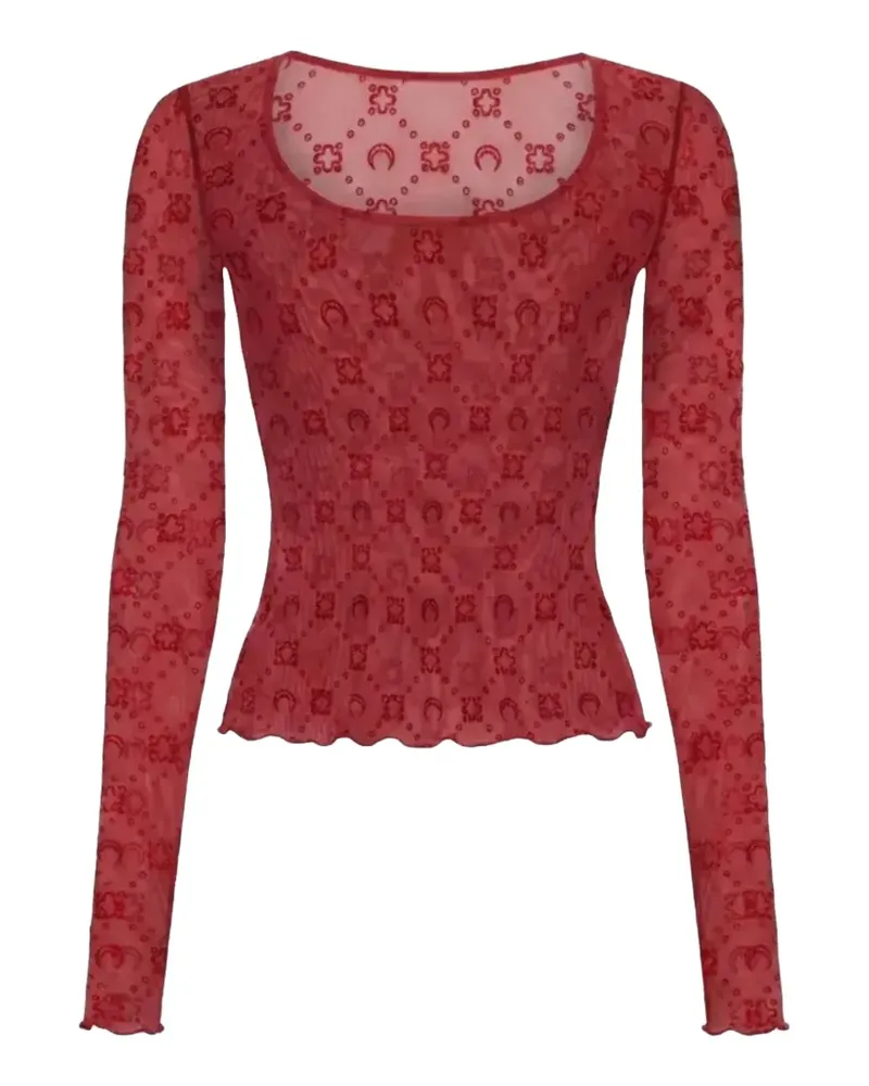 Marine Serre T-Shirt mit Monogramm - Rot Rot