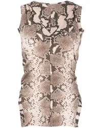 Stella McCartney Top mit Python-Print Braun