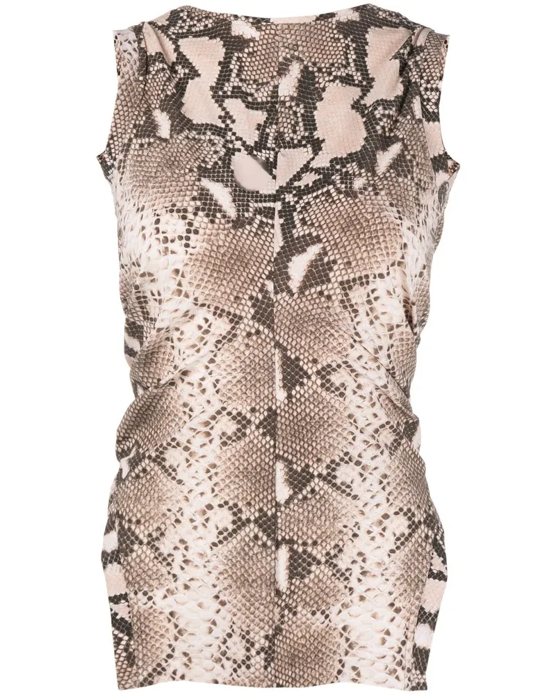 Stella McCartney Top mit Python-Print Braun