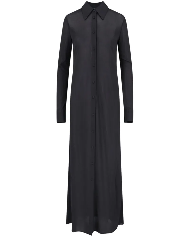 Jil Sander Langes Hemdkleid - Schwarz Schwarz