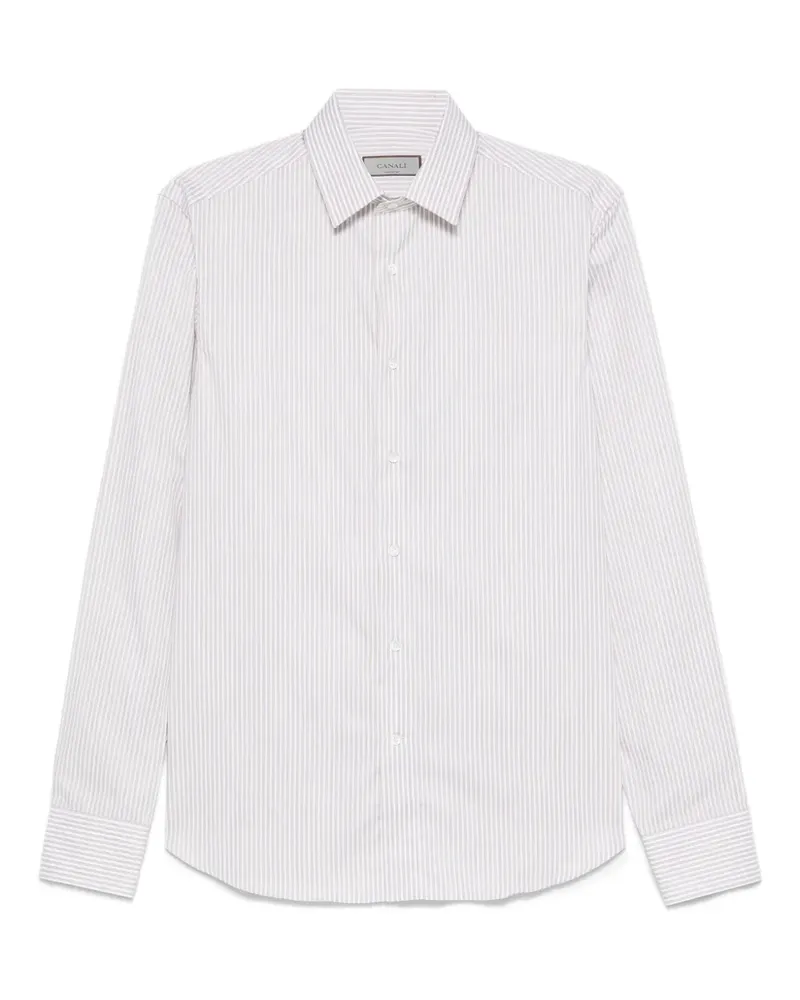 Canali Gestreiftes Hemd - Nude Nude