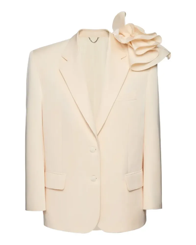 Magda Butrym flower-detail single-breasted blazer - Nude Nude