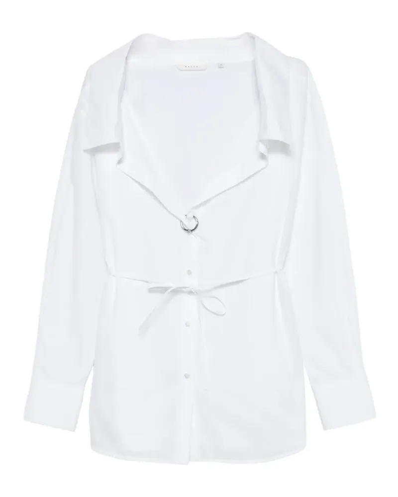 XACUS Zelda ring-detail belted shirt - Weiß Weiß