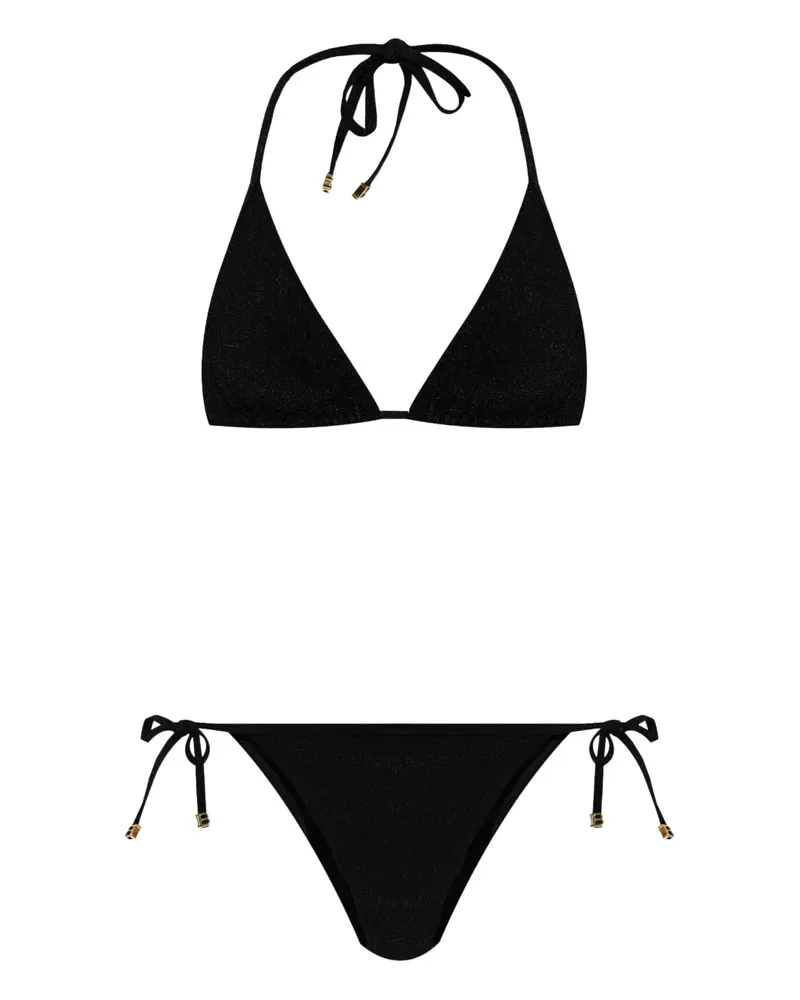Balmain Bikini mit Logo-Detail - Schwarz Schwarz