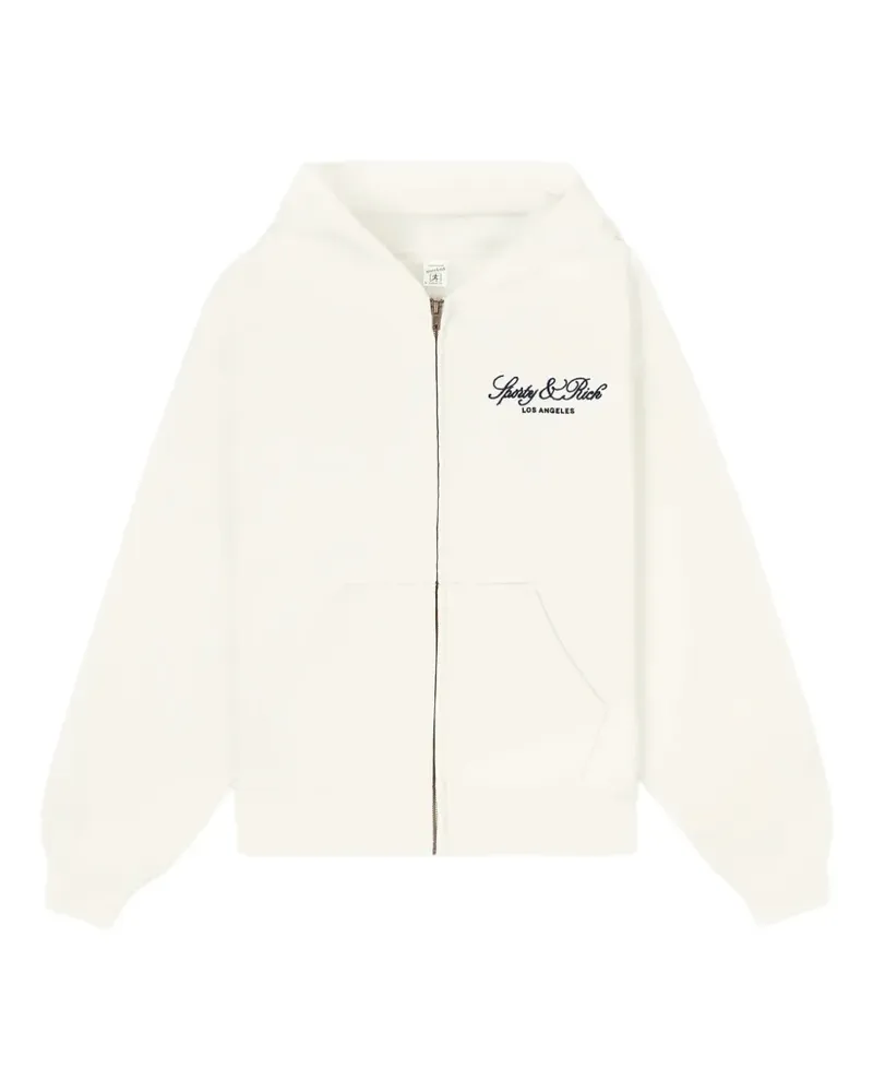 SPORTY & RICH logo-print zip-up hoodie - Nude Nude