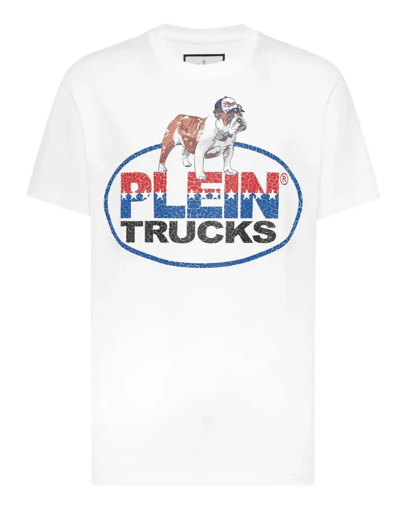 Philipp Plein T-Shirt mit Bulldog-Emblem - Weiß Weiß