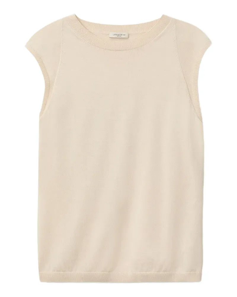 Lafayette148 raglan-sleeve crew-neck top - Nude Nude