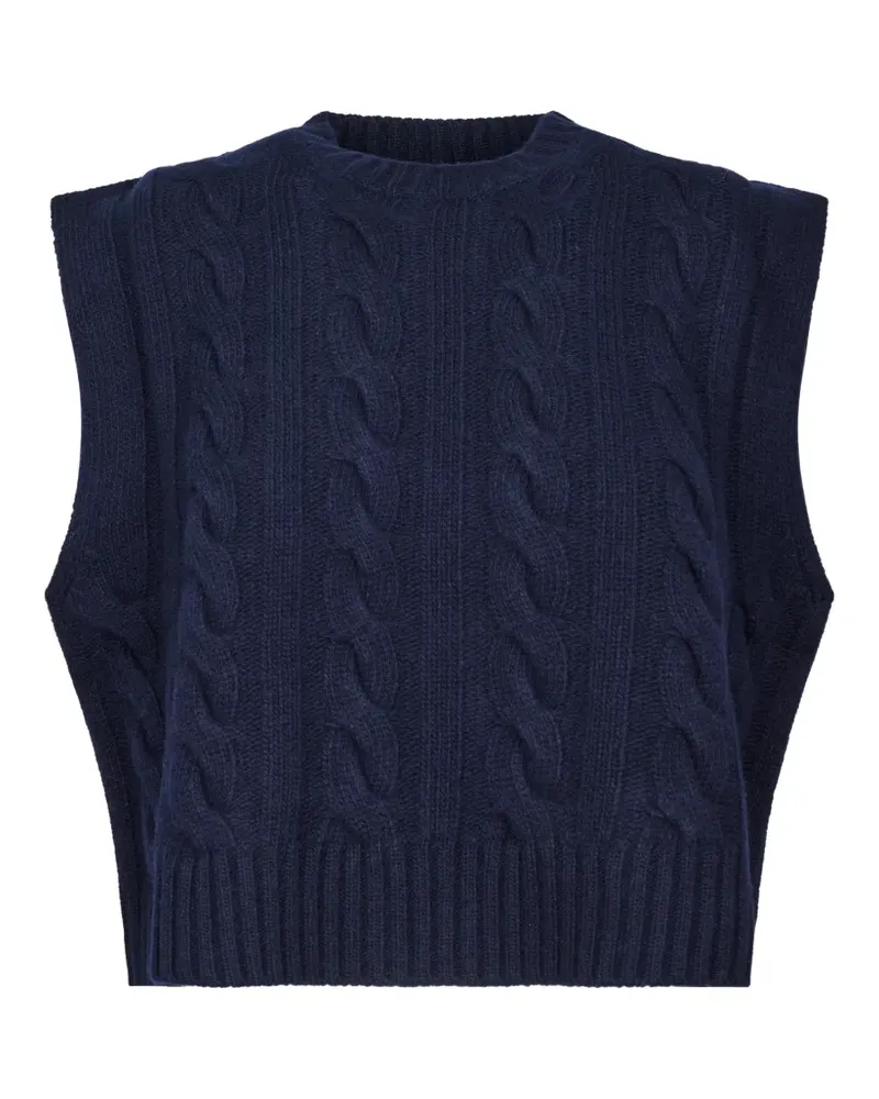 Max Mara Pullunder mit Zopfmuster - Blau Blau