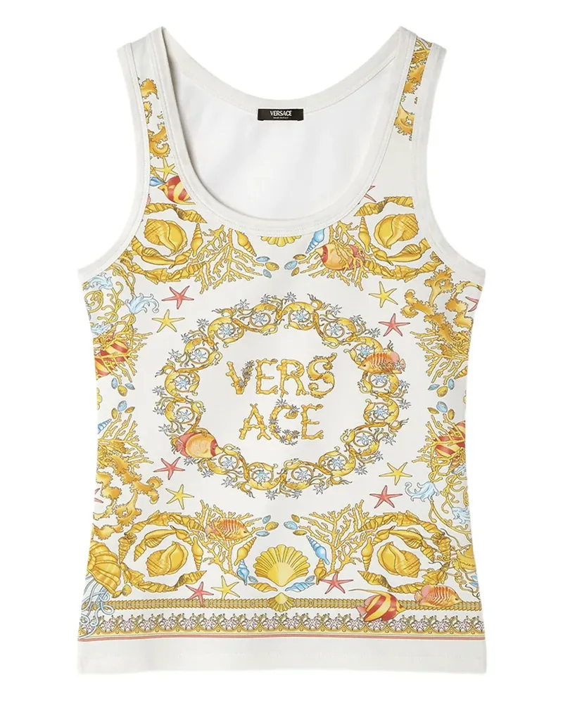 Versace Underwater Barocco Tanktop - Weiß Weiß