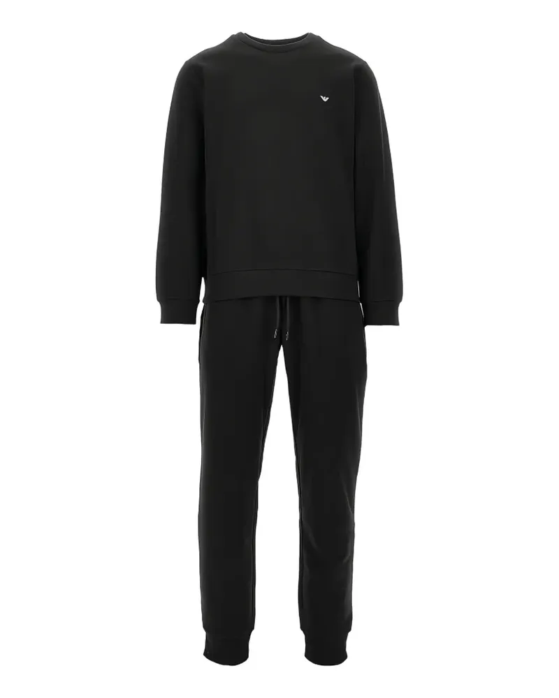 EA7 Jogginganzug mit Logo-Print - Schwarz Schwarz