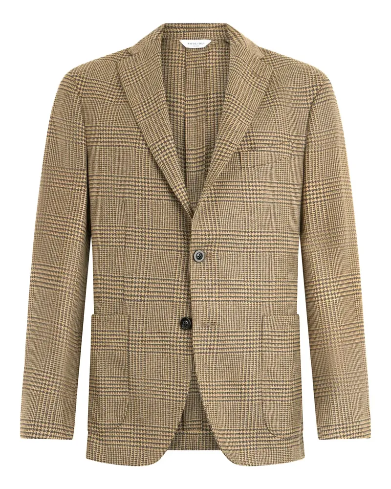 Boglioli check-pattern two-button blazer - Nude Nude