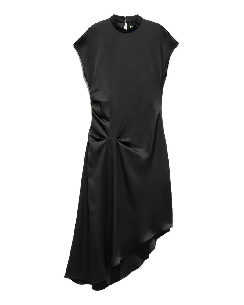 Shanghai Tang ruched asymmetric dress - Schwarz Schwarz