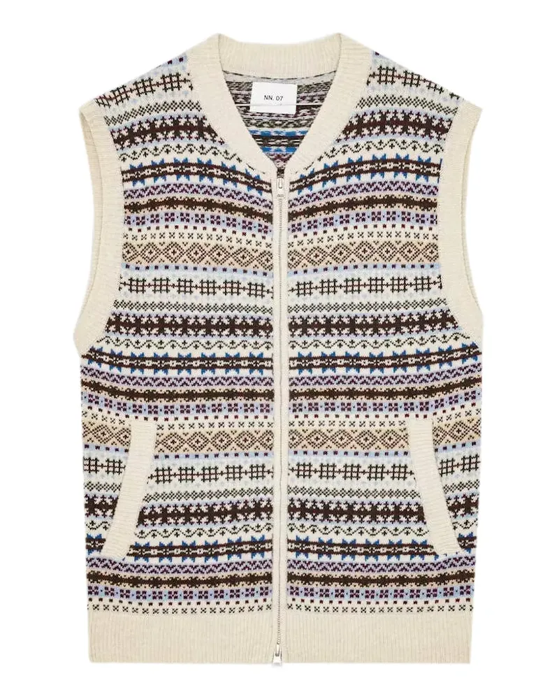 NN 07 Robbie Fair Isle Weste - Nude Nude