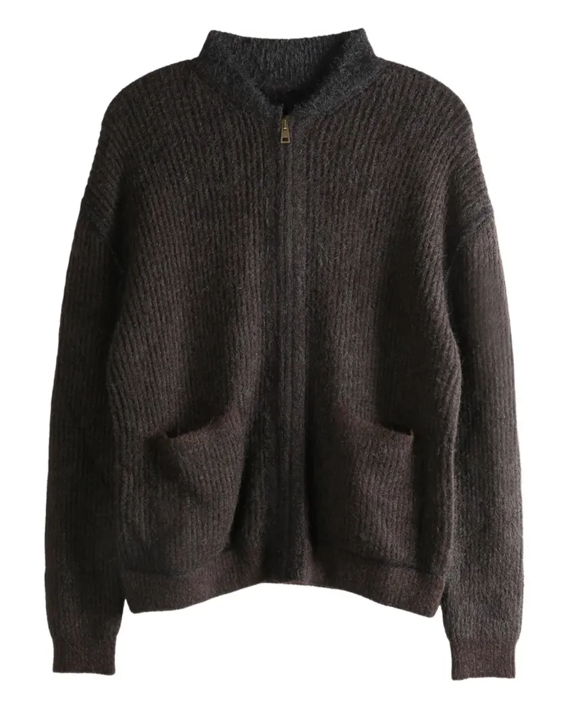 Uma Wang ribbed zip-front cardigan - Schwarz Schwarz