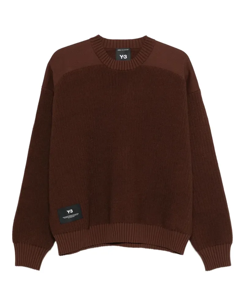 Y-3 Gerippter Pullover - Braun Braun