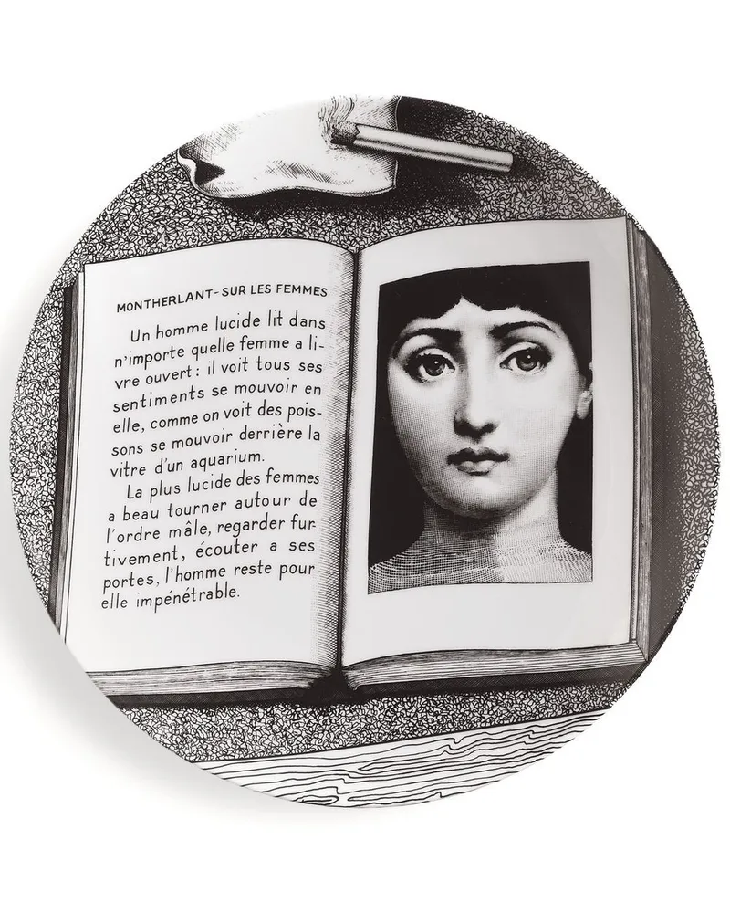 Fornasetti Tema e Variazioni n.201 Wandteller Weiß