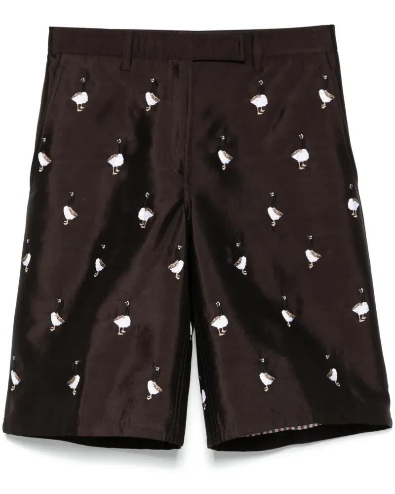 Thom Browne Shorts mit Gänsestickerei - Braun Braun