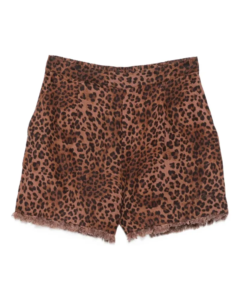 MC2 Saint Barth Amani leopard-print frayed shorts - Braun Braun