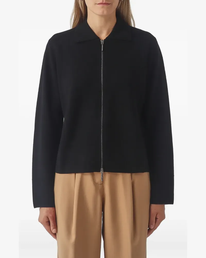 Max Mara zip-up collared cardigan - Schwarz Schwarz