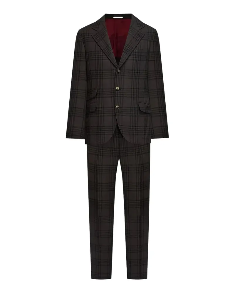 Brunello Cucinelli plaid-pattern single-breasted suit - Braun Braun