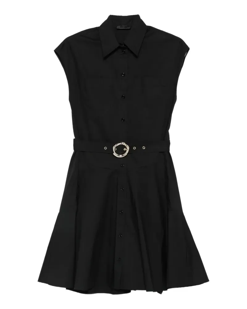Liu Jo belted button-front mini dress - Schwarz Schwarz