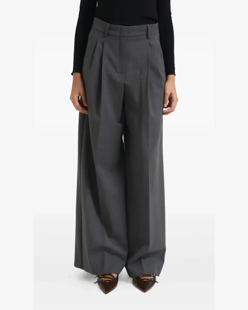 Max Mara Hose mit Falten - Grau Grau