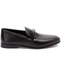 Fendi logo-plaque loafers Schwarz