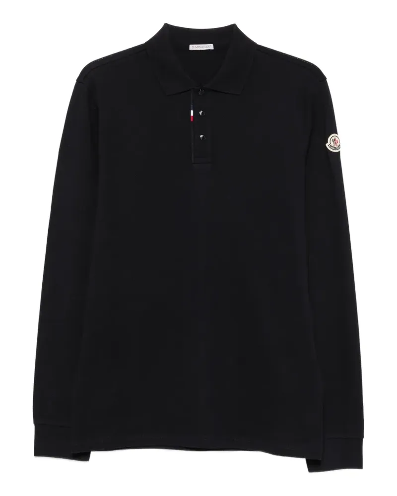 Moncler Langärmeliges Poloshirt - Schwarz Schwarz