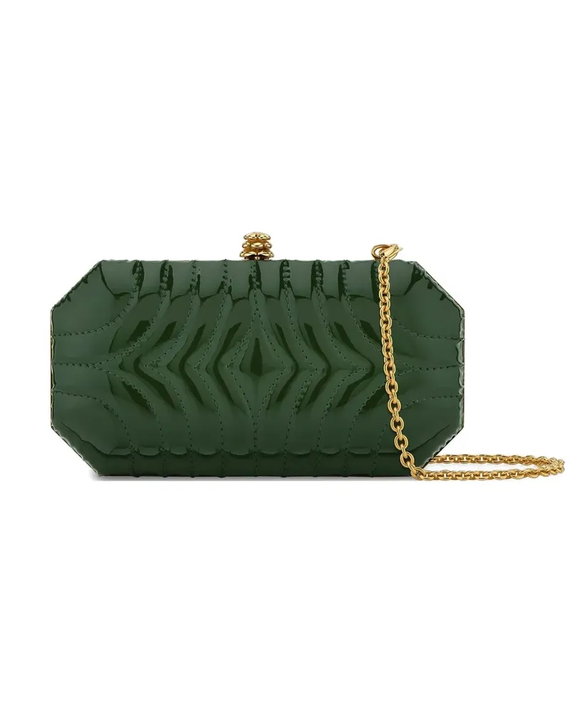 Tyler Ellis small Perry quilted patent-leather clutch bag - Grün Grün