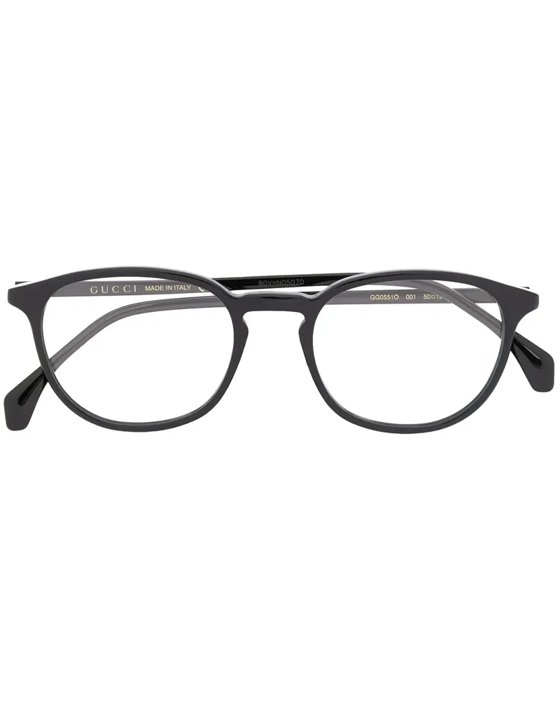 Gucci Brille mit rundem Gestell - Schwarz Schwarz