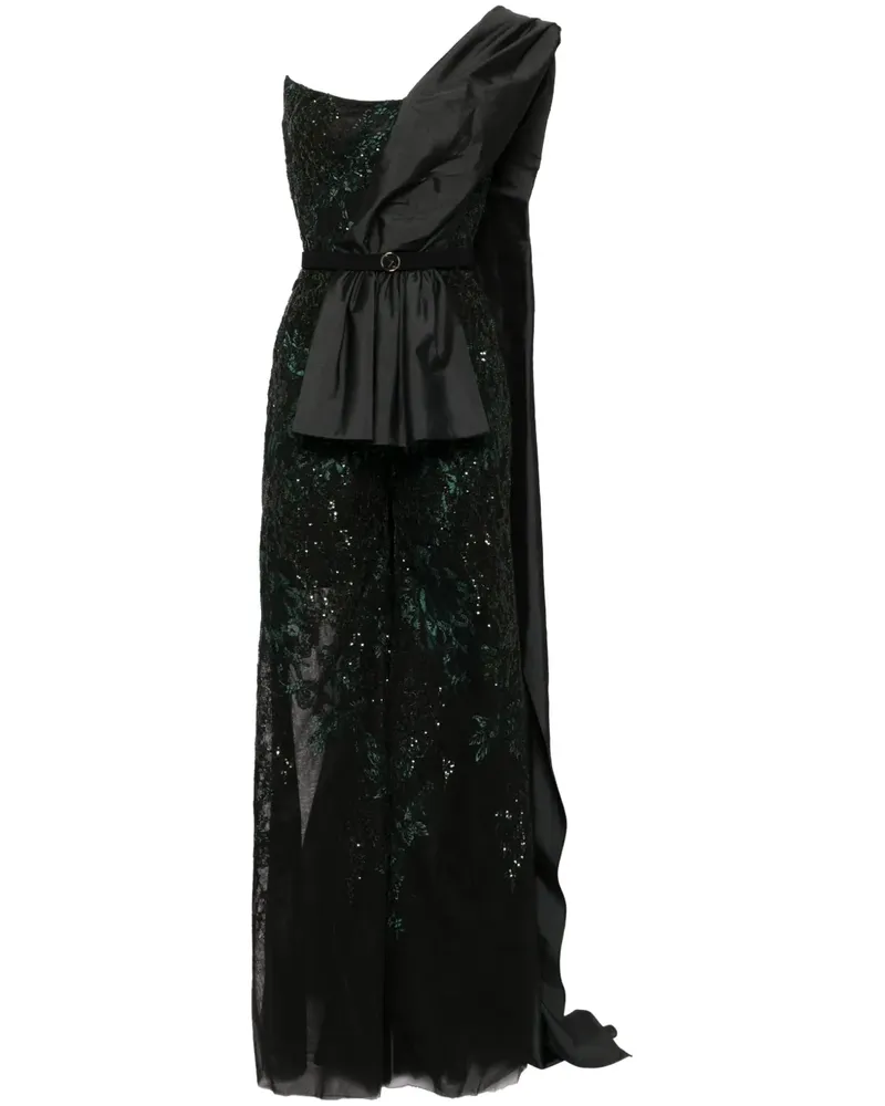 Saiid Kobeisy Tüll-Jumpsuit mit Perlen - Schwarz Schwarz