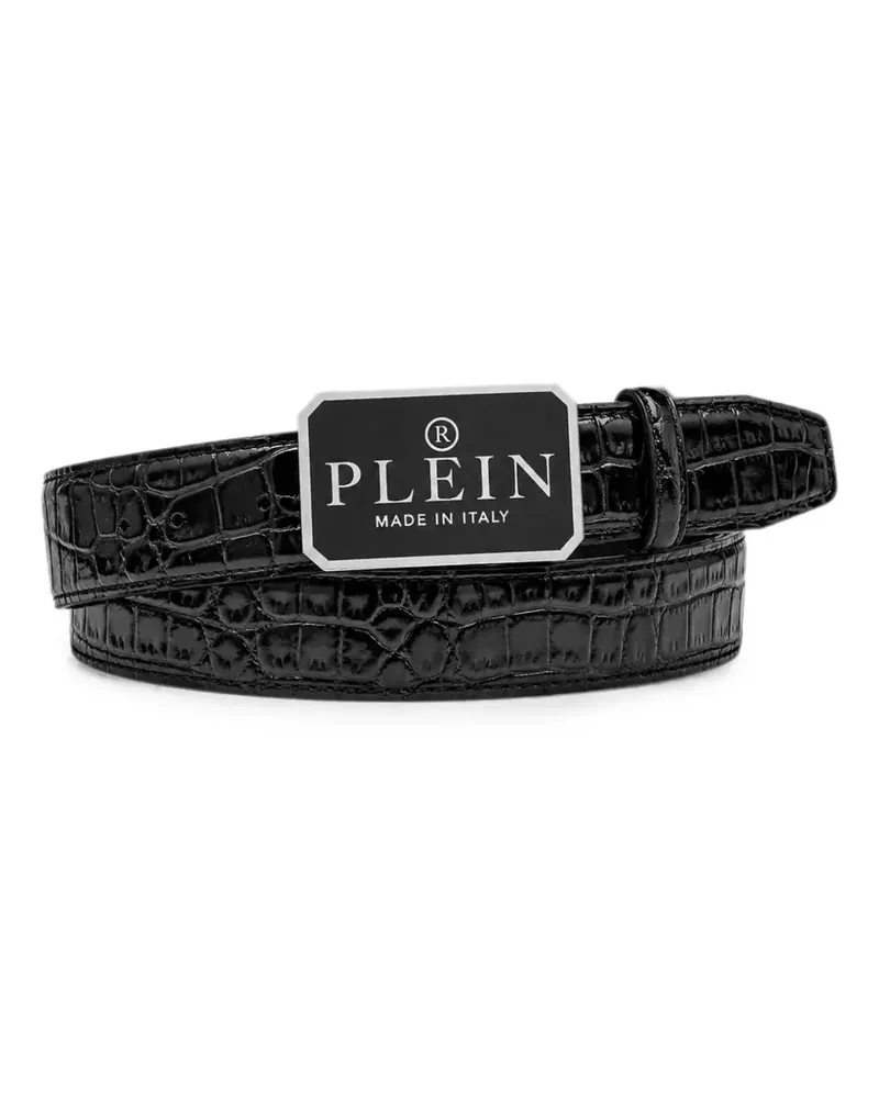 Philipp Plein leather belt cocco - Schwarz Schwarz