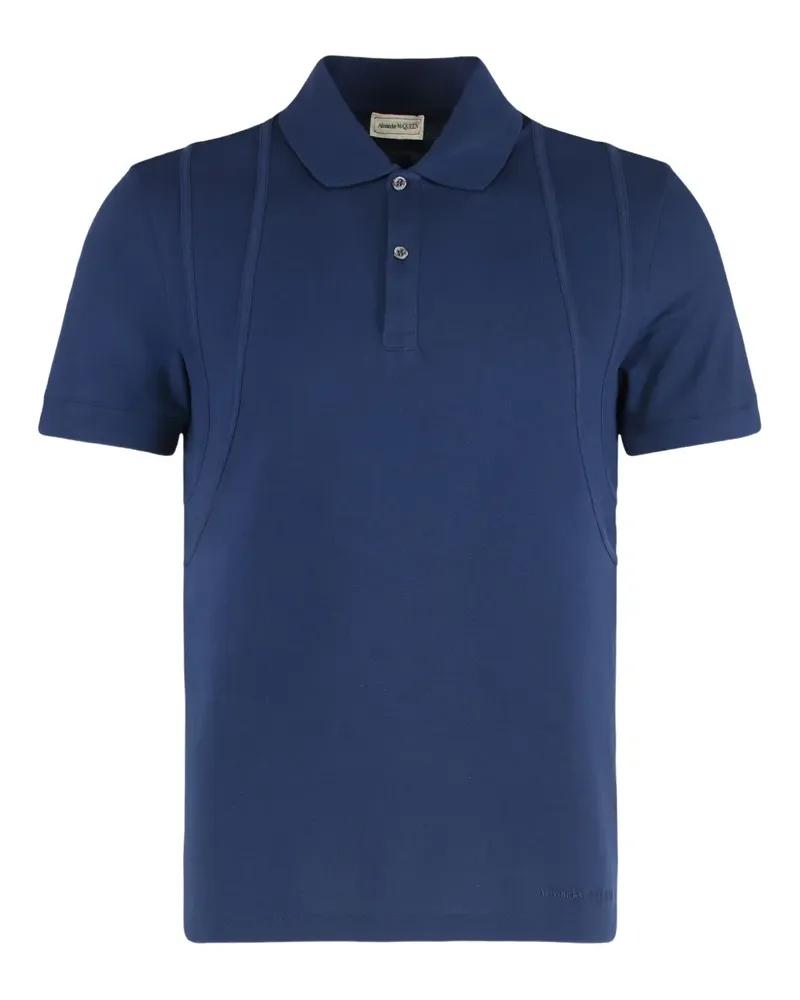 Alexander McQueen Poloshirt mit Nahtdetail - Blau Blau