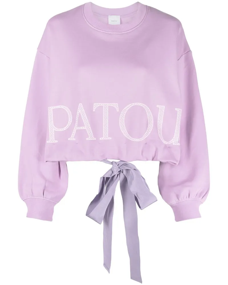 Patou Cropped-Sweatshirt mit Logo-Print Violett