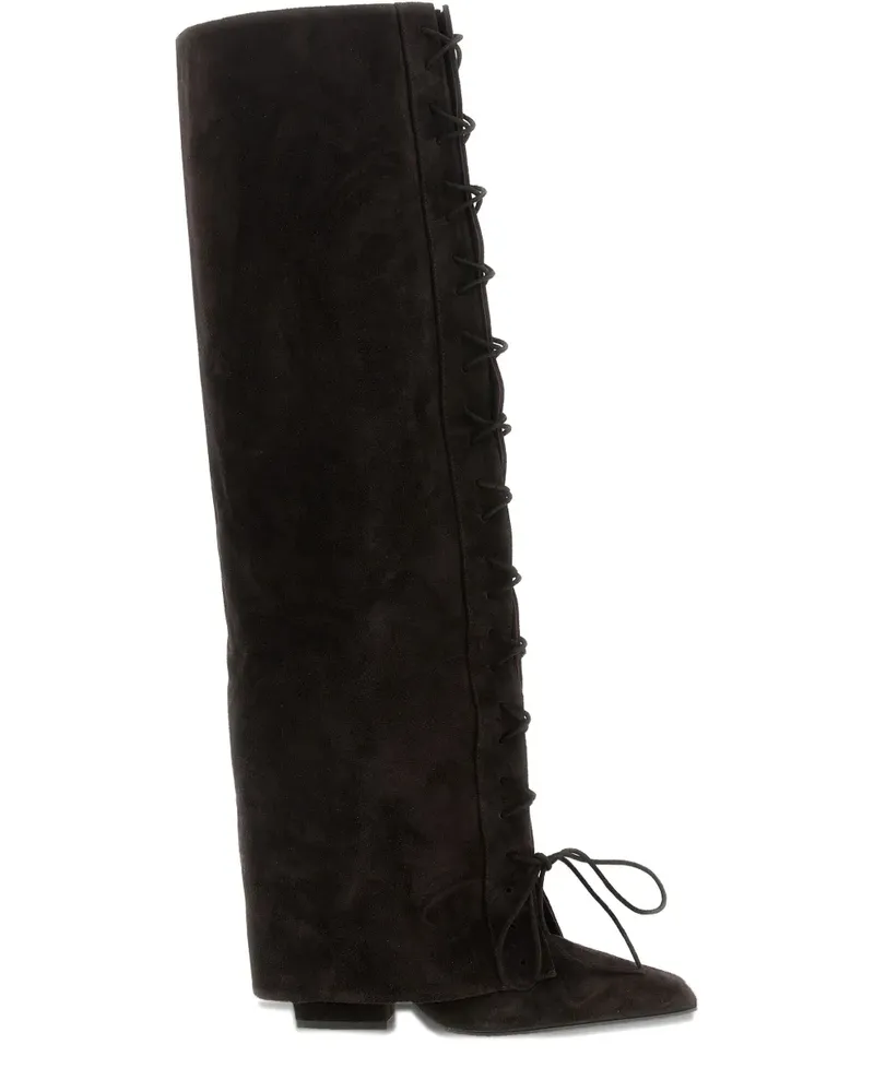 Paris Texas 100m Jane fold over lace-up boots - Braun Braun
