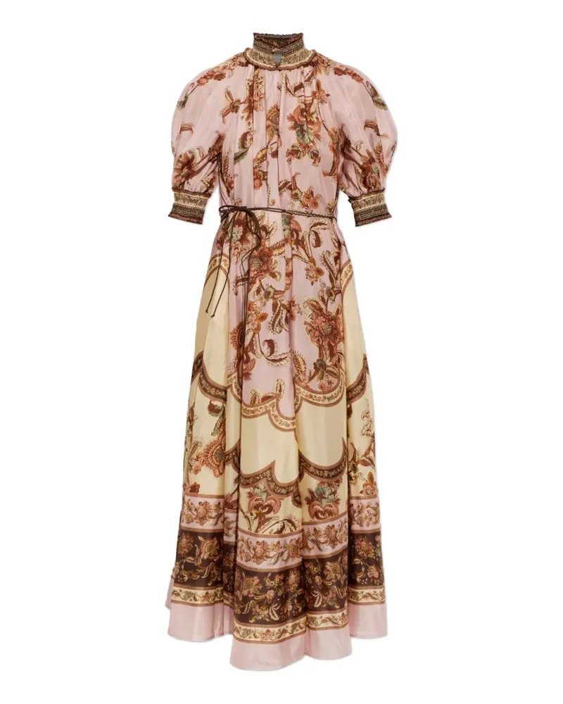 Zimmermann Aster Billow floral-print silk maxi dress - Rosa Rosa