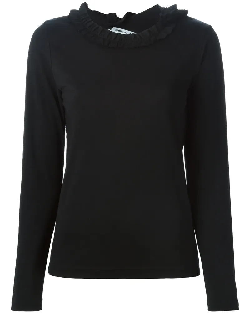Comme des Garçons Wollpullover mit gerüschtem Kragen - Schwarz Schwarz
