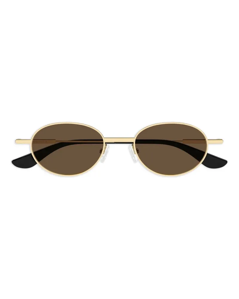 Alexander McQueen Sonnenbrille mit ovalem Gestell - Gold Gold