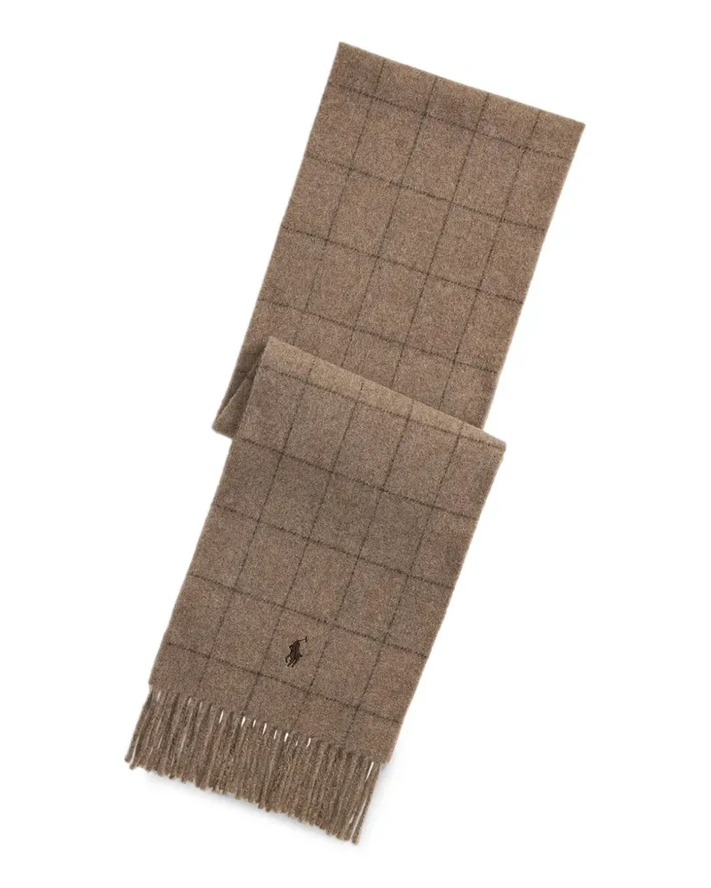 Ralph Lauren Karierter Schal mit Fransen - Nude Nude