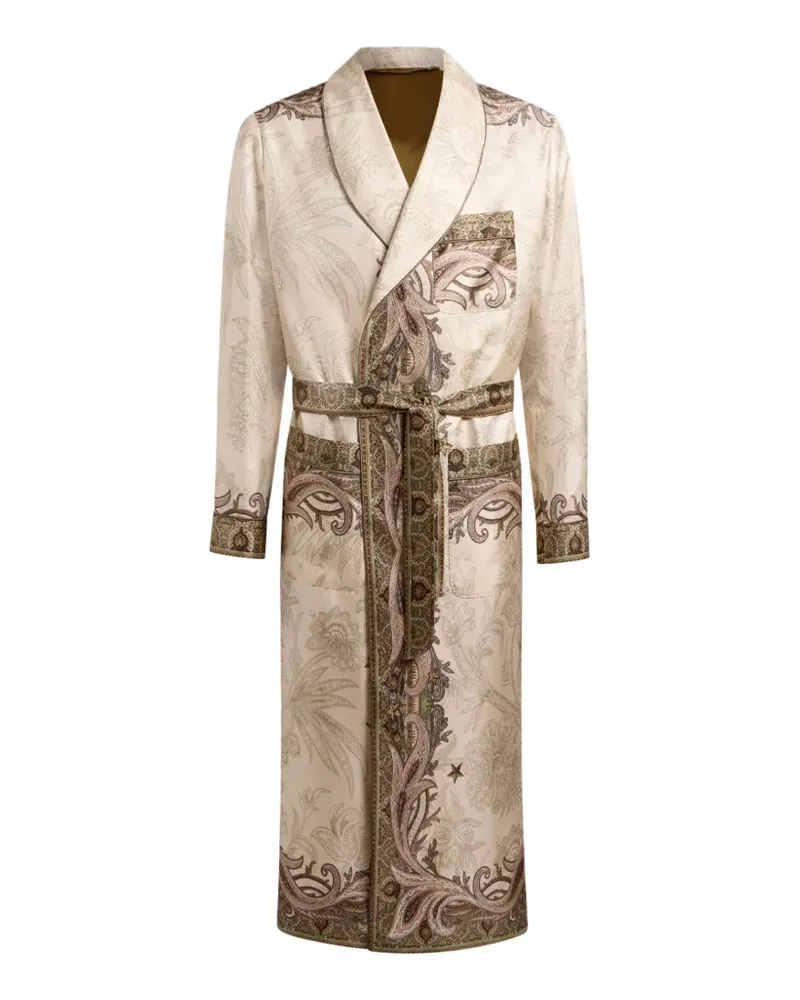 Etro Pegaso paisley-print coat - Nude Nude