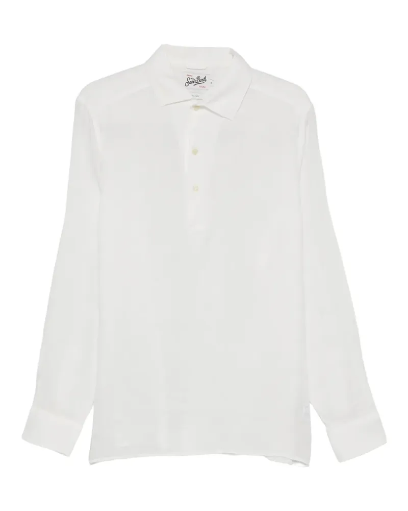 MC2 Saint Barth Raphael long-sleeve linen polo shirt - Weiß Weiß