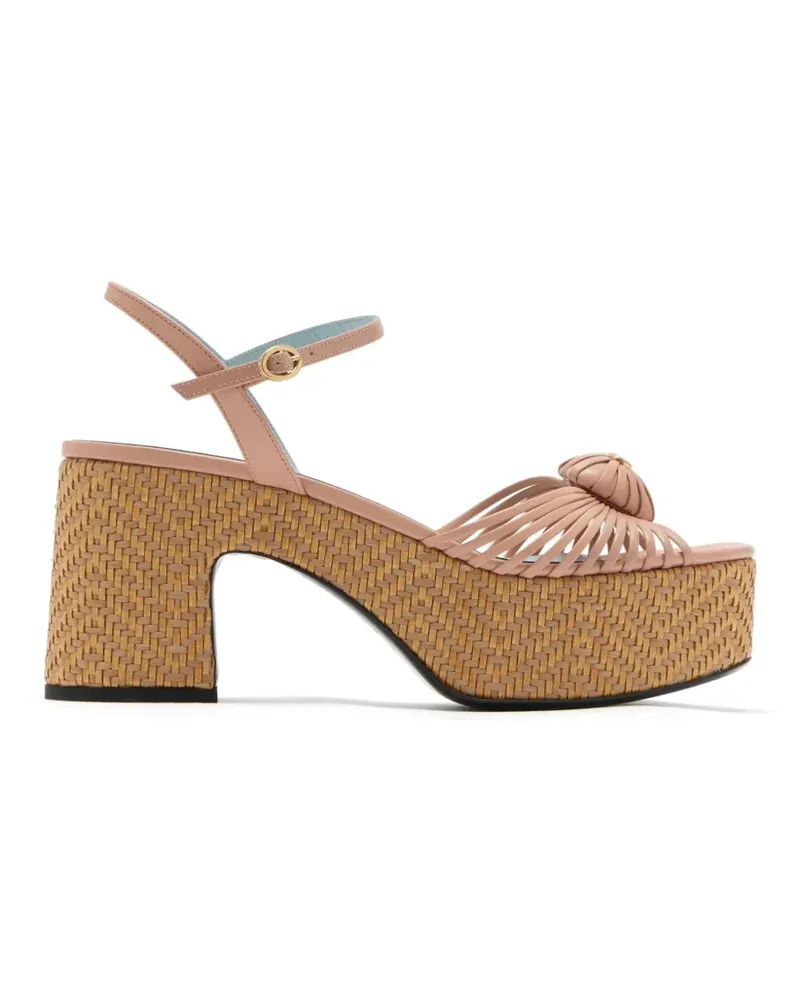Valentino Garavani logo-plaque platform espadrilles - Rosa Rosa