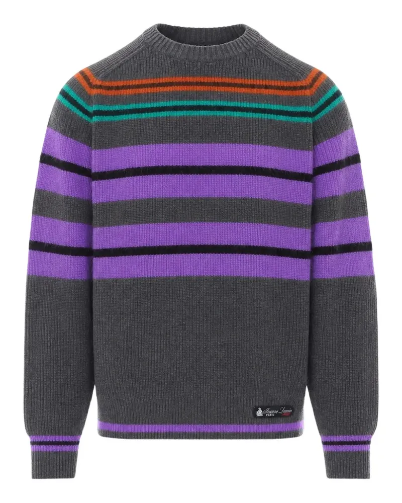 Lanvin Gestreifter Pullover aus Wolle und Kaschmir - Grau Grau