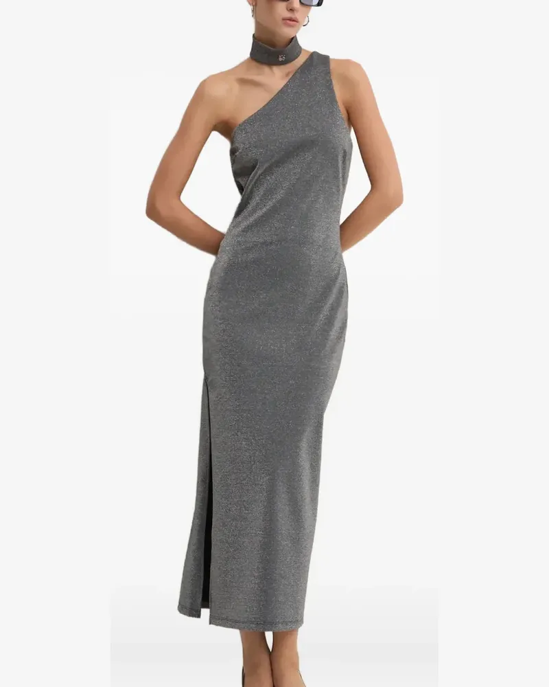HUGO BOSS One-Shoulder-Kleid mit Schlitz - Grau Grau